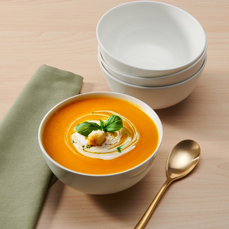 Bone China Soup & Cereal Bowls Set - 6 Inch, 4 Count
