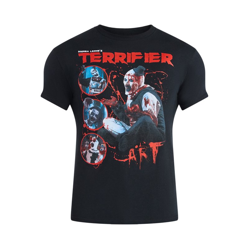 Black 3XL Men's Terrifier Graphic T-Shirt - Horror Movie Style, Short Sleeve