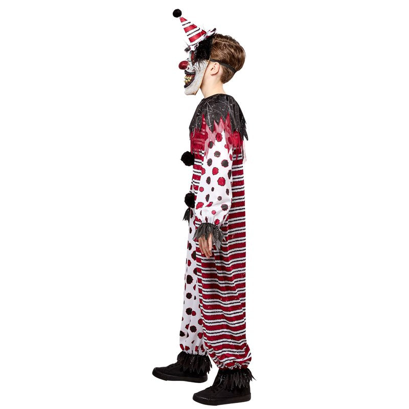 Kids Creepy Clown Costume with Mask & Hat - Large, Rubies