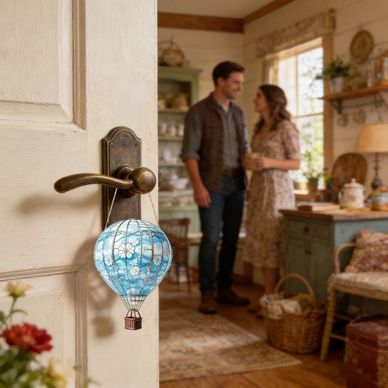 Hot Air Balloon Sun Catcher Window Garden Hanging Ornament - Colorful Acrylic, Vari 080