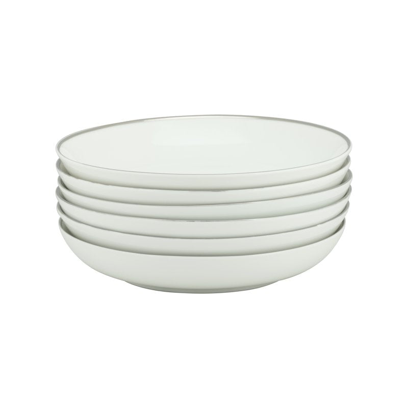 Soup Plate Set of 6 - Coupe Silver Line Porcelain