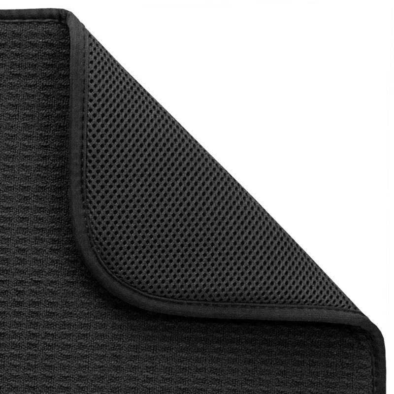 Microfiber Dish Drying Mat - 5 Pack, Reversible Quick-Dry, Black
