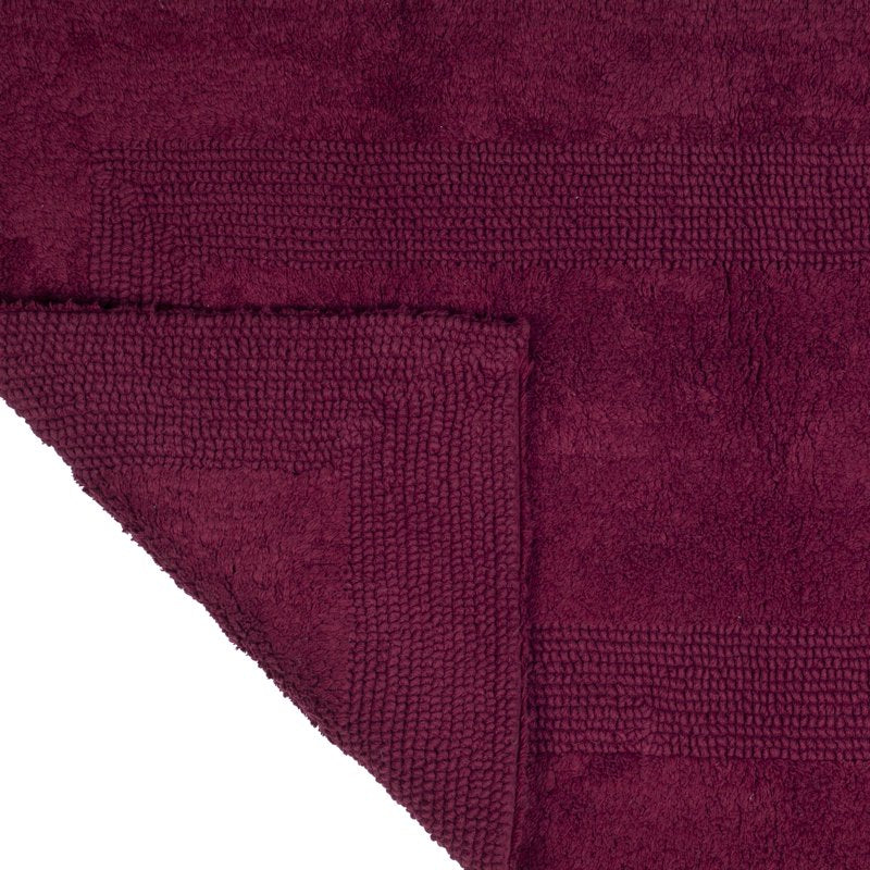 60x24-Inch Reversible Cotton Bath Mat - Machine Washable Burgundy