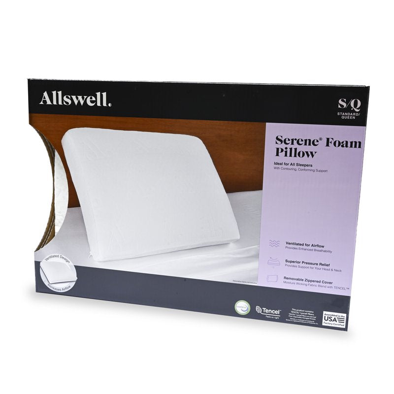 Allswell Serene Foam Pillow Set - 2 Pack, Firm/Extra-Firm, Standard/Queen