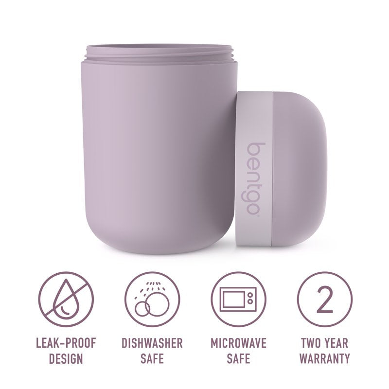 Reusable Snack Cup - Leak-Proof Container with Toppings Compartment - Orchid
