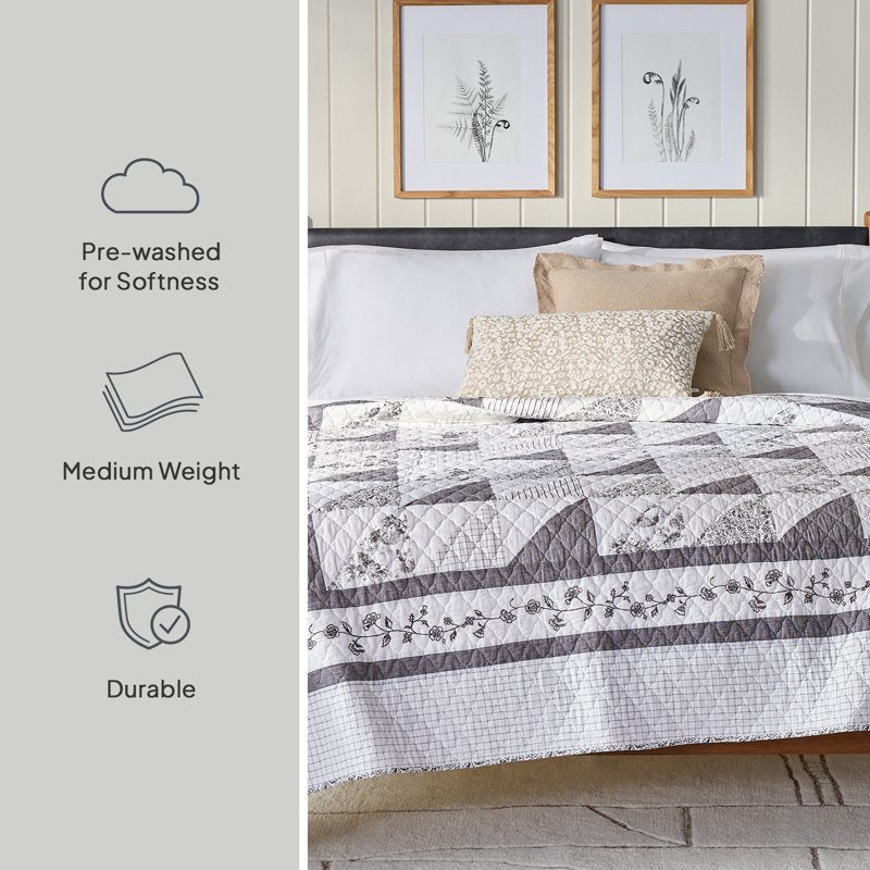 Better Homes & Gardens Heirloom Patchwork Quilt Full/Queen - Reversible Cotton Bed Coverlet