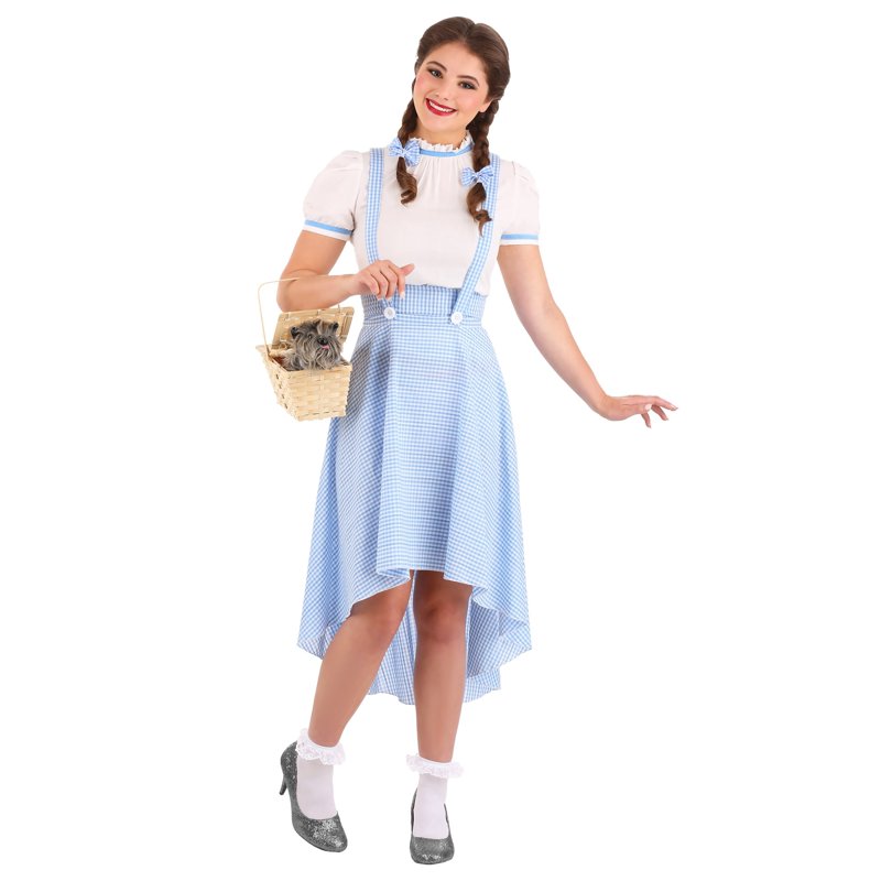 Women's Kansas Girl High Low Costume L - Gingham Dress & Blouse Set