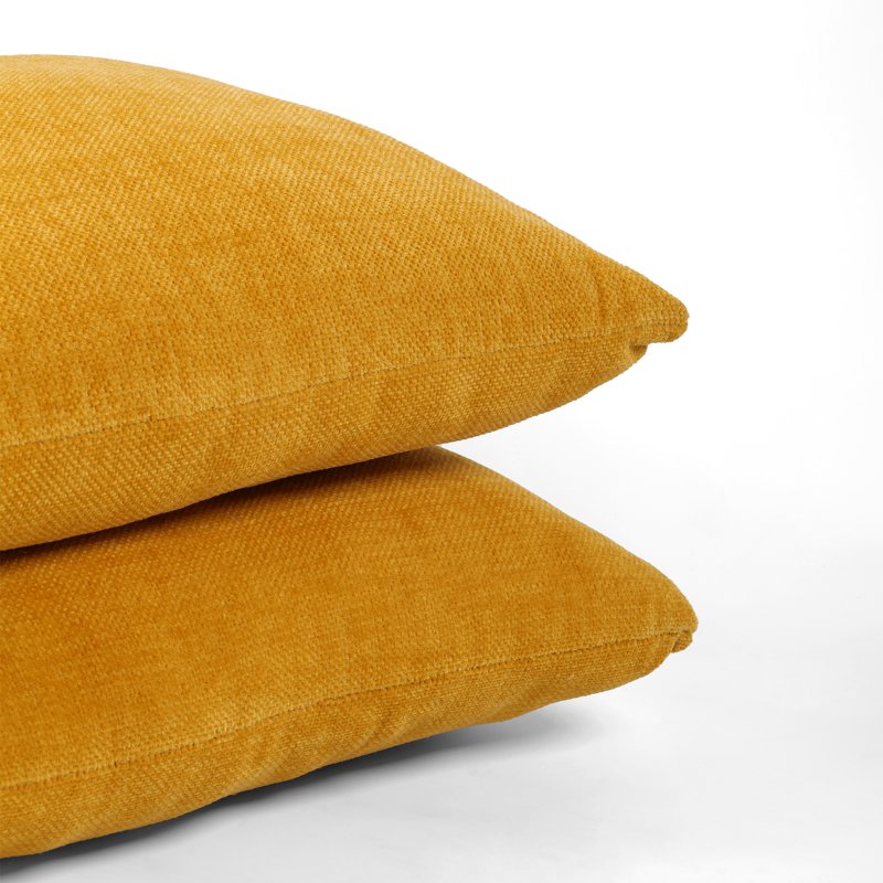 Mainstays Yellow Chenille Decorative Pillow Set, 18x18 Inches, 2 Pack