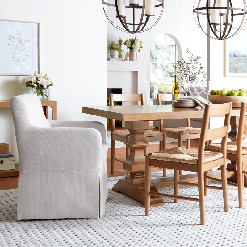 Laurel Seagrass Dining Chairs Set of 2 - Solid Wood, Ergonomic Support