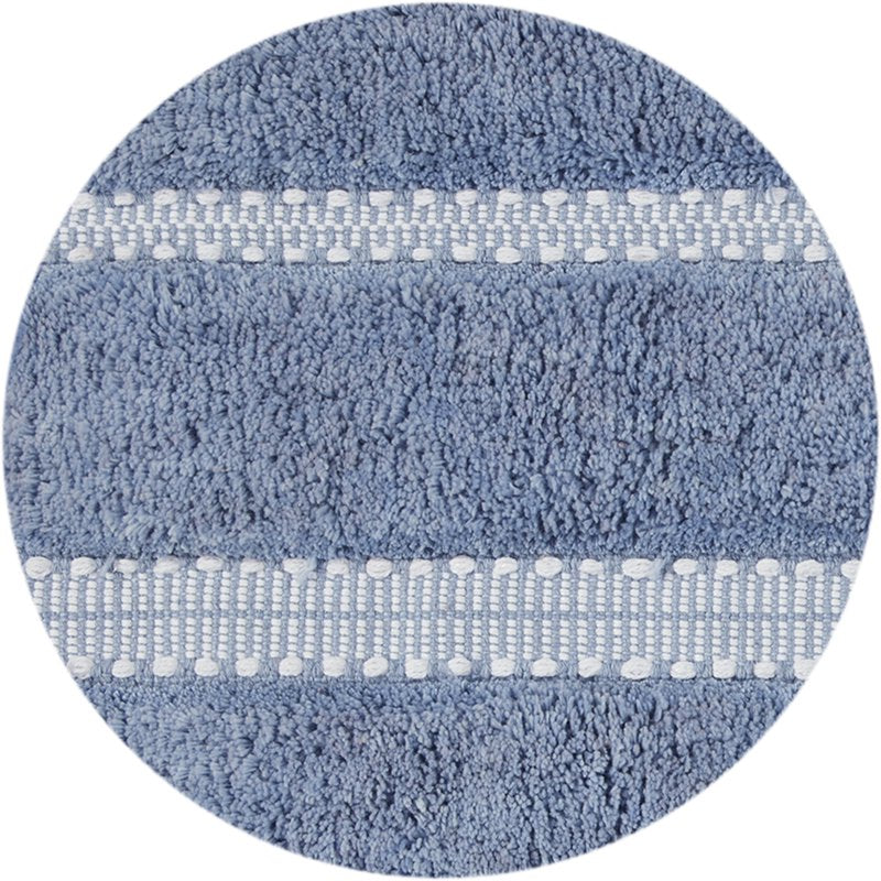 Blue Silver 2-Piece Bath Rug Set - Cotton, Anti-Slip, 17x24 & 20x30 Inches