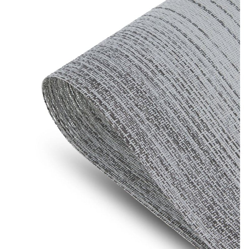 Elegant Set of 6 Ombre Stripe Silver Placemats - 12x18 in PVC