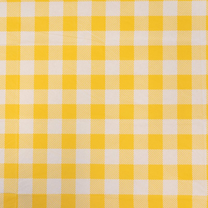 Rectangular Elastic Fitted Table Cover - Gingham Yellow, 2 Pack