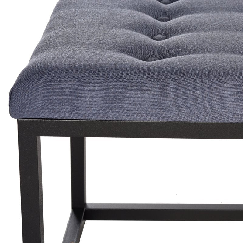 Contemporary Tufted Bench - Navy/Black Upholstery