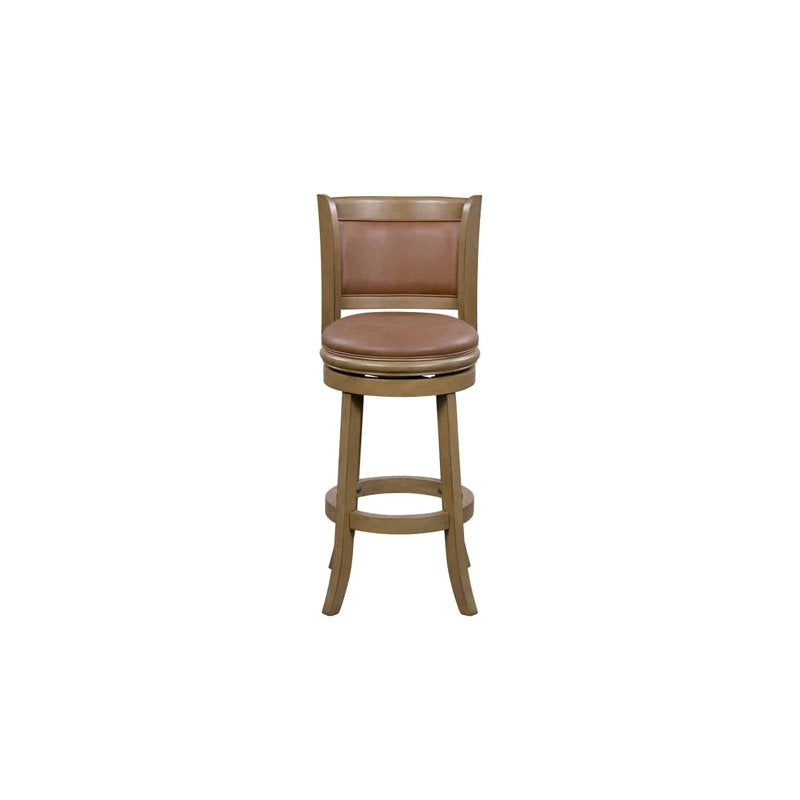 26" Distressed Sandrift Swivel Counter Stool - Faux Leather