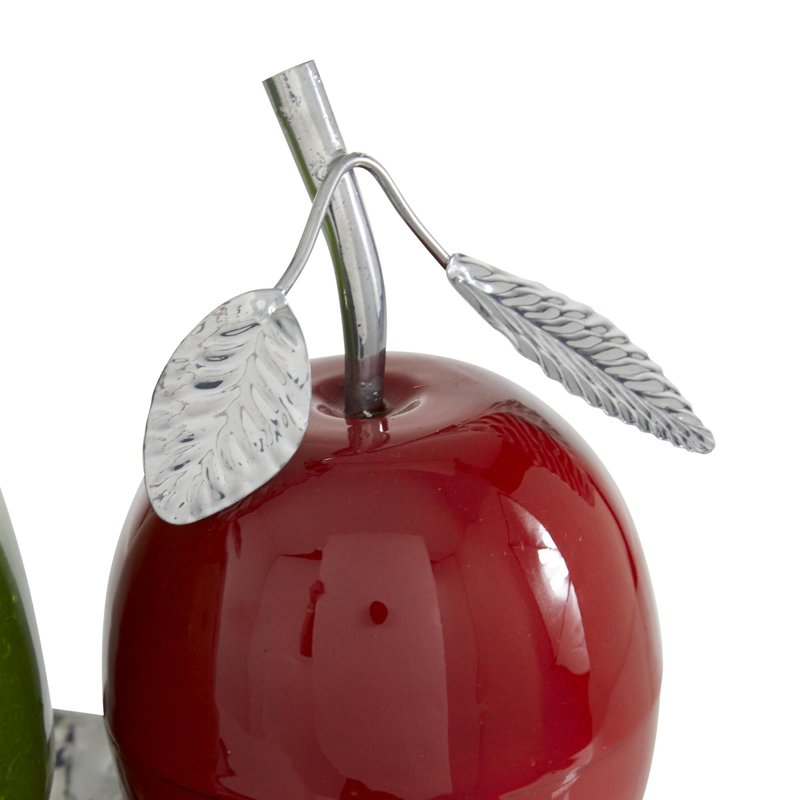 Multi Colored Metal Fruit Sculpture with Platter - 18" x 11"