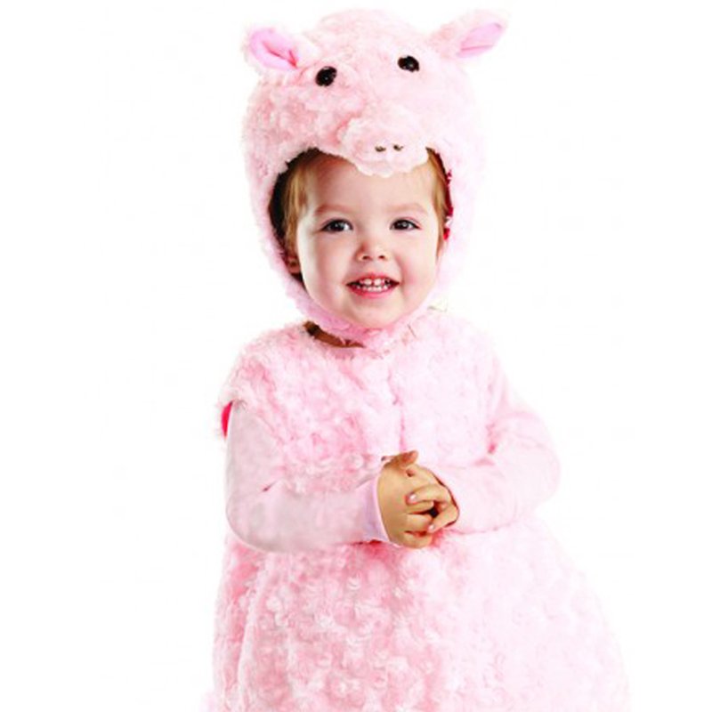 Toddler Piglet Halloween Costume 18-24 Months Plush Pink Dress-Up
