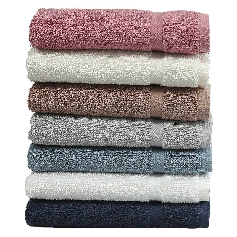 Turkish Cotton Face Towels Set of 6 - Midnight Blue, Absorbent & Durable