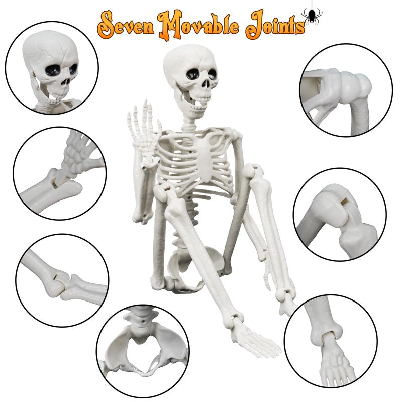 Halloween Skeleton Set with Dog Skeleton - 90cm Realistic Movable Full Body Decor