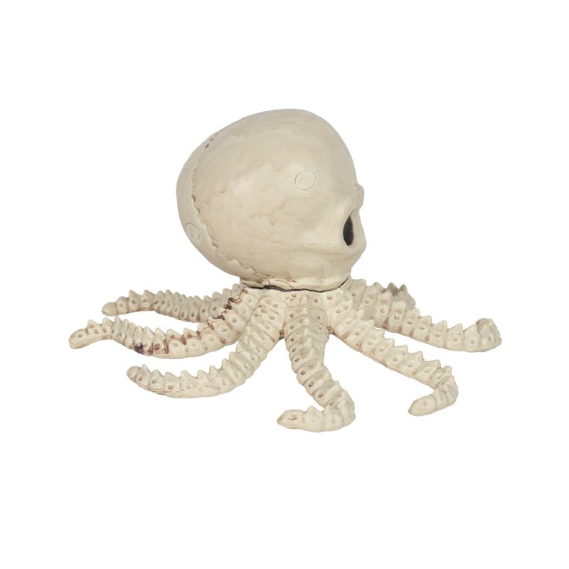 Faux Skeleton Fish Halloween Decoration - Nautical Creepy Wall Hanging with Movable Jaw - 10 Inches