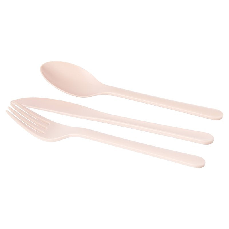 Eco-Friendly Blush Pink 3-Piece Flatware Set - 3 Pack