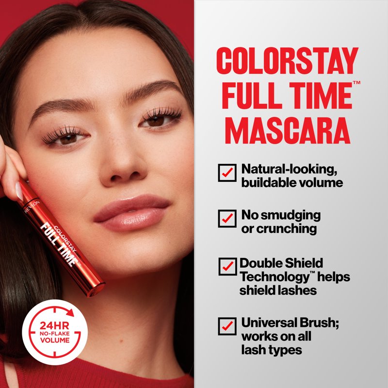 Long-Wear Buildable Volume Mascara - 24HR No-Flake Formula