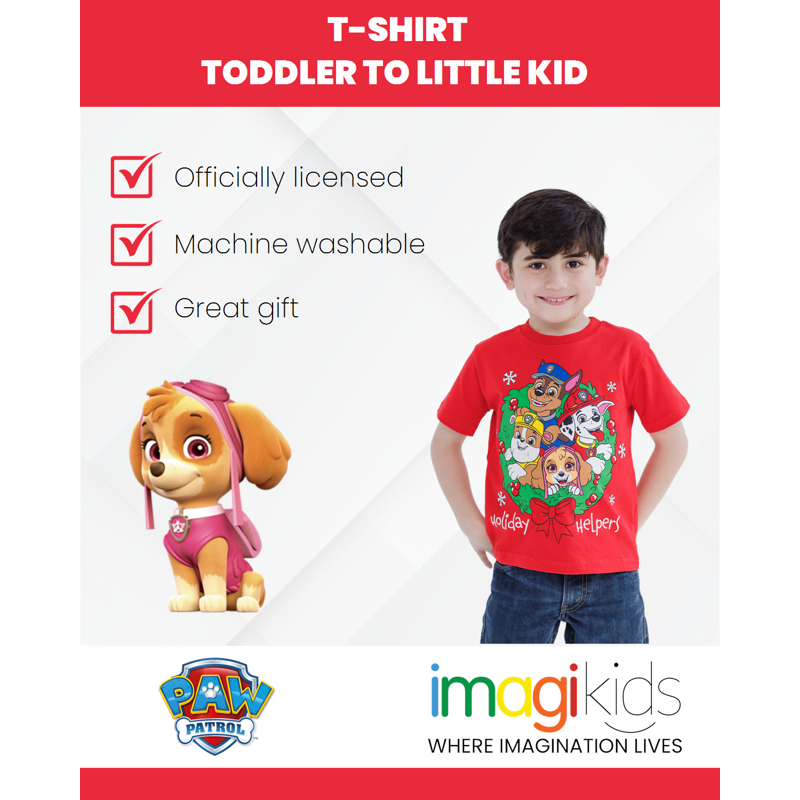 Paw Patrol Toddler T-Shirt - Holiday Helpers 5T - Skye Chase Marshall Rubble
