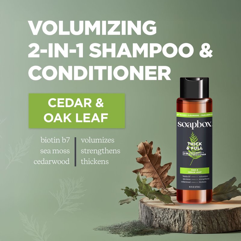 Thick & Full Men's 2-in-1 Shampoo and Conditioner, 16oz