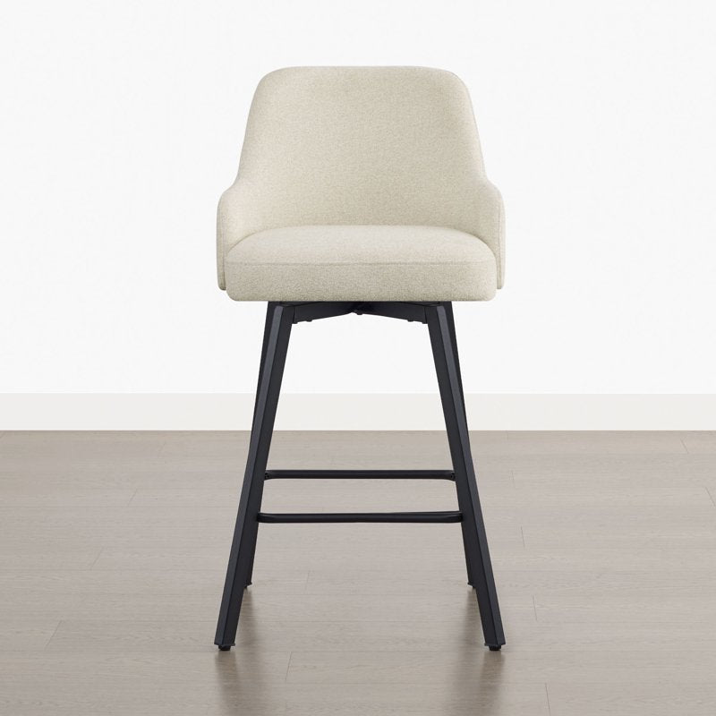 360° Swivel Counter Stools Set of 2 - Linen Fabric