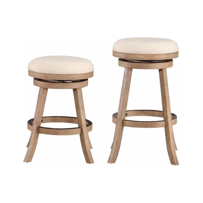 Fenton Backless Swivel Counter Stool - Driftwood & Ivory