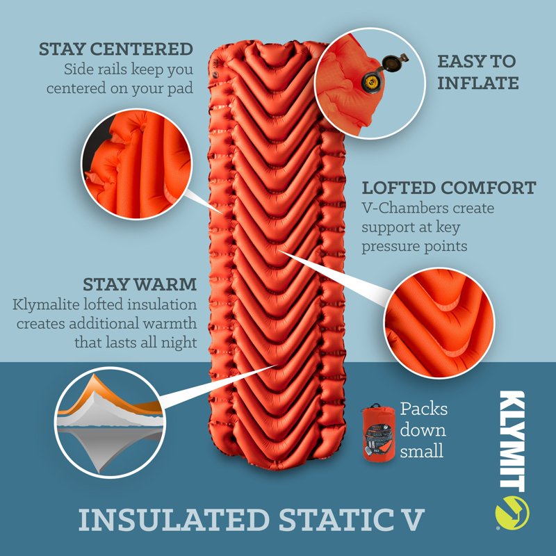 Insulated Camping Sleeping Pad - Durable Inflatable Mattress with R-Value 4.4, Brick Red