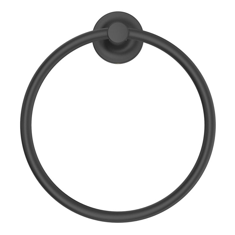 Modern Wall Mount Towel Ring - Matte Black Bathroom Accessory