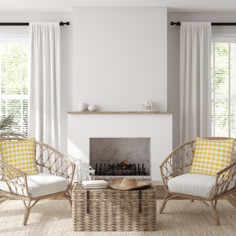 Yellow Buffalo Check Plaid Throw Pillow Covers - 18x18 Inches, Set of 2