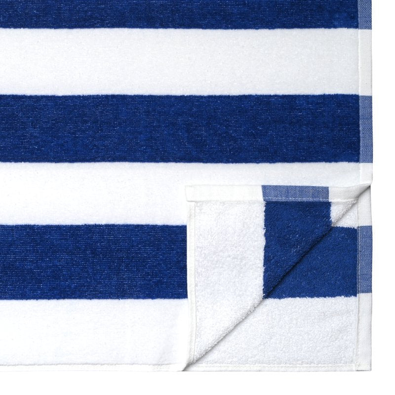 Mainstays Cabana Stripe Beach Towels 4-Pack - Blue, 58x28 Inches