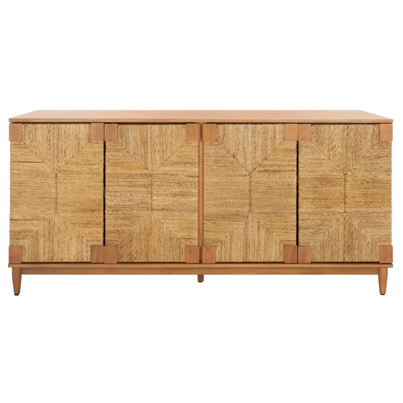 Roseanne Sideboard - Mahogany Wood & Off-White Finish, 2 Shelves