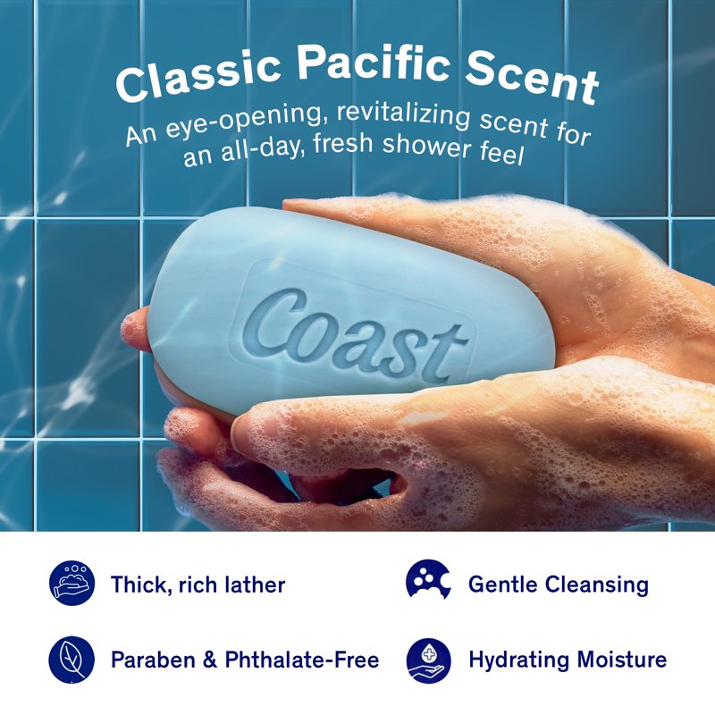 Coast Refreshing Deodorant Bar Soap - Classic Scent, 3.2 oz