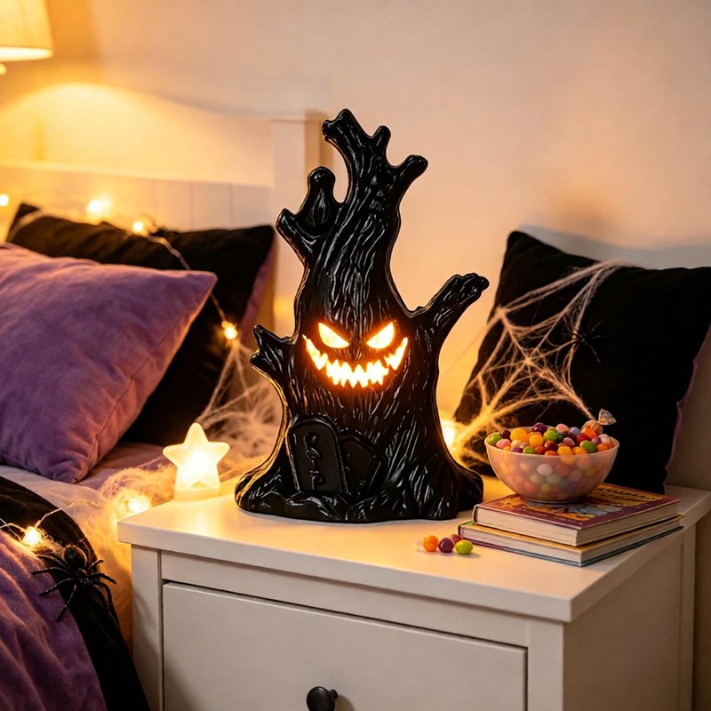 Black Tree Demon Halloween Lamp Eerie Table Decor Indoor Outdoor - Variation #314