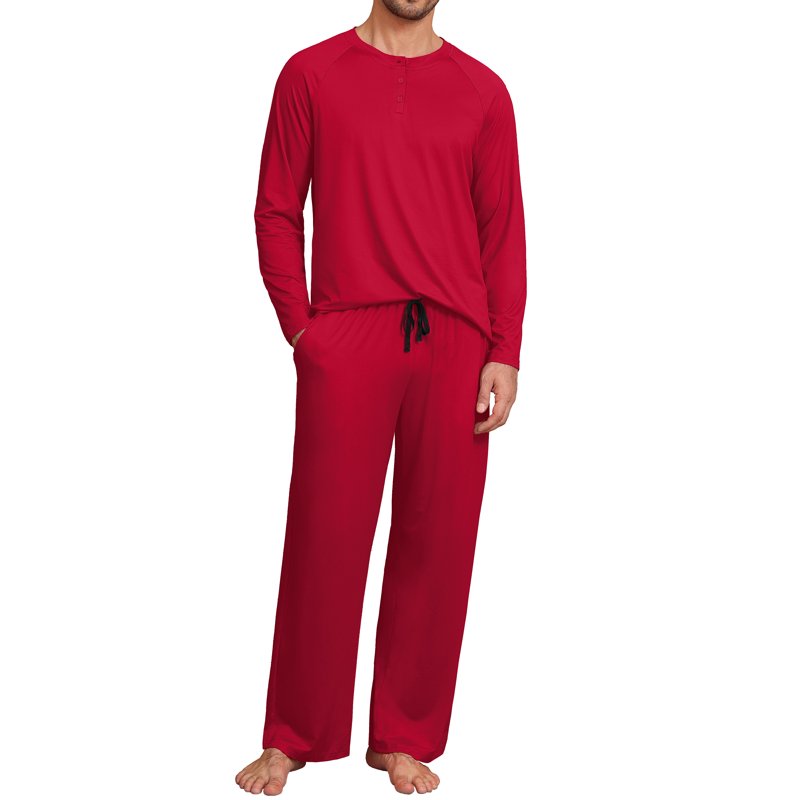 Men's XL Red Couple Pajama Set - Soft Matching Sleepwear with Pockets