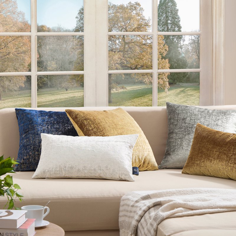 12x20 Inch Decorative Throw Pillows - White Silver Gilded Velvet Set of 2