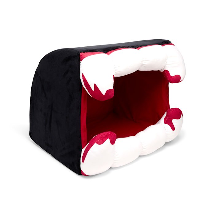 Halloween Vampire Fangs Hooded Pet Bed - Cozy & Creepy 17x20 Inches