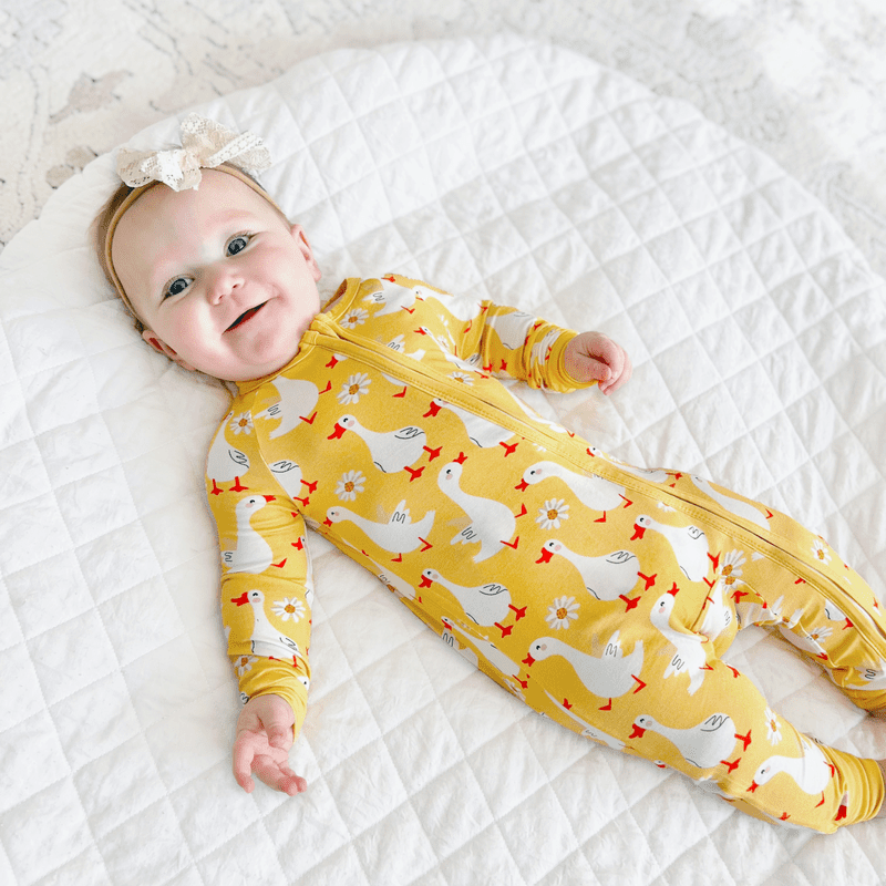 Cute Duck Baby Pajamas Set 9-12 Months - Snug Fit Bamboo Viscose Sleepwear