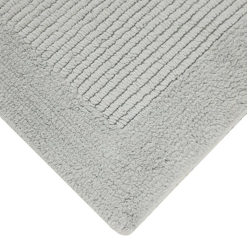 Reversible Silver Egyptian Cotton Bath Rug Set - 2 Pieces, 17x24 Inches