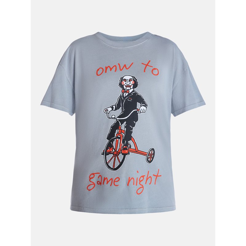 Saw Women’s Game Night Halloween Graphic T-Shirt - LT Grey, M
