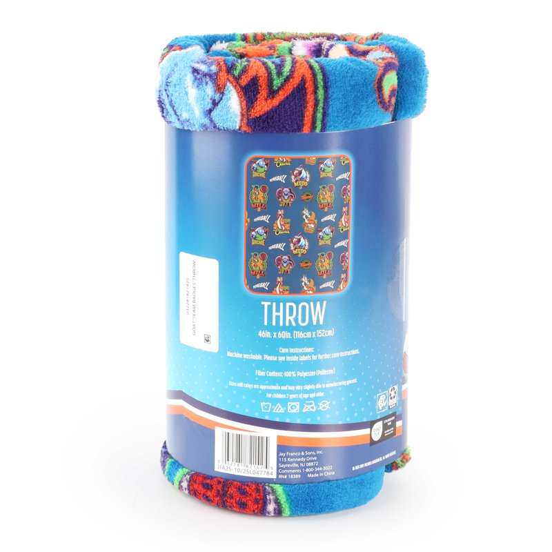 Kids Throw Blanket - Blue GOAT Movie with Will the Goat Badge Design, 46x60 inches