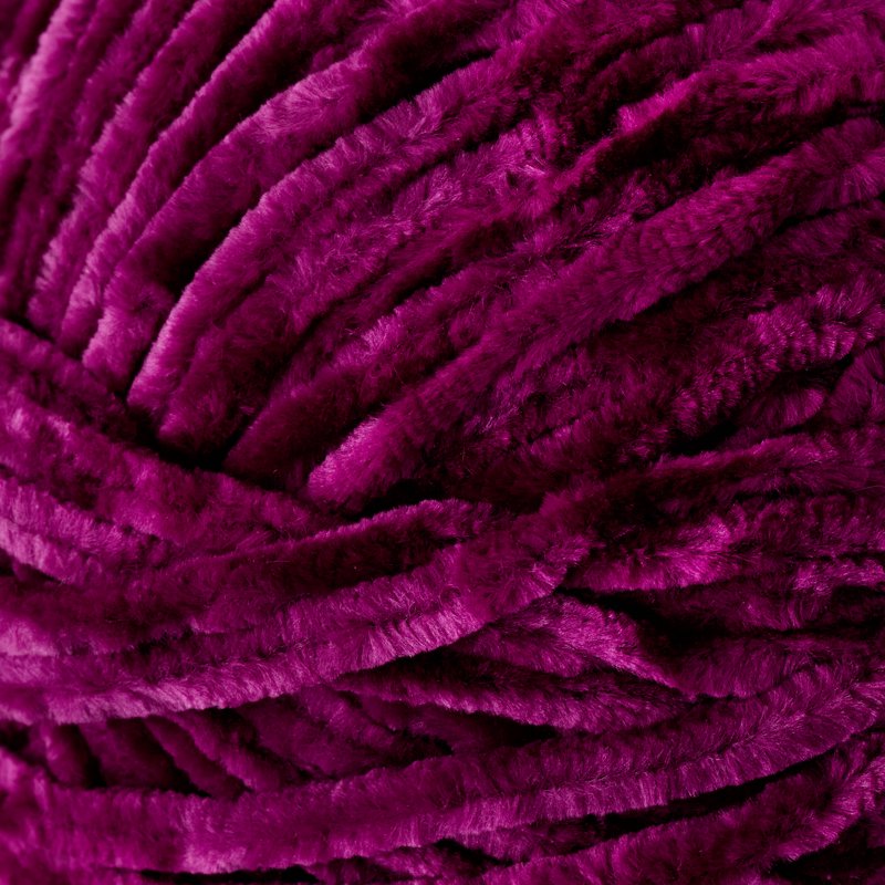 Velvety Yarn Magenta Purple 315 Yards - Soft Polyester for Knitting & Crocheting