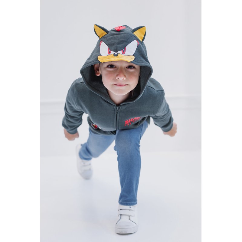 Kids Sonic the Hedgehog Fleece Cosplay Hoodie - Shadow Charcoal 7-8