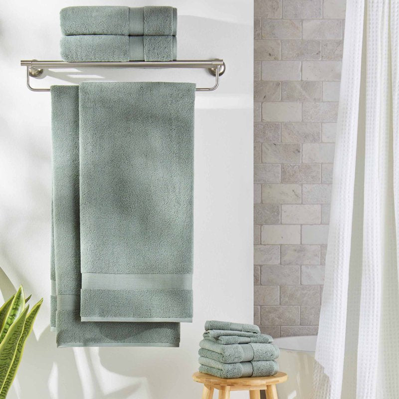 Better Homes & Gardens Signature Soft Solid Cotton Bath Towel - Green River - Extra Absorbent & Fluffy