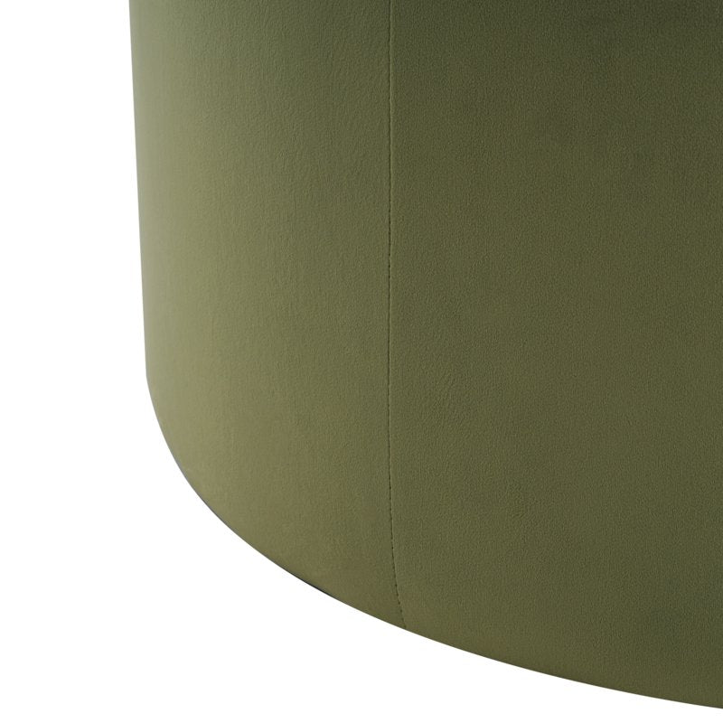 30" Round Velvet Ottoman - Upholstered, Wood Frame, Multiple Colors