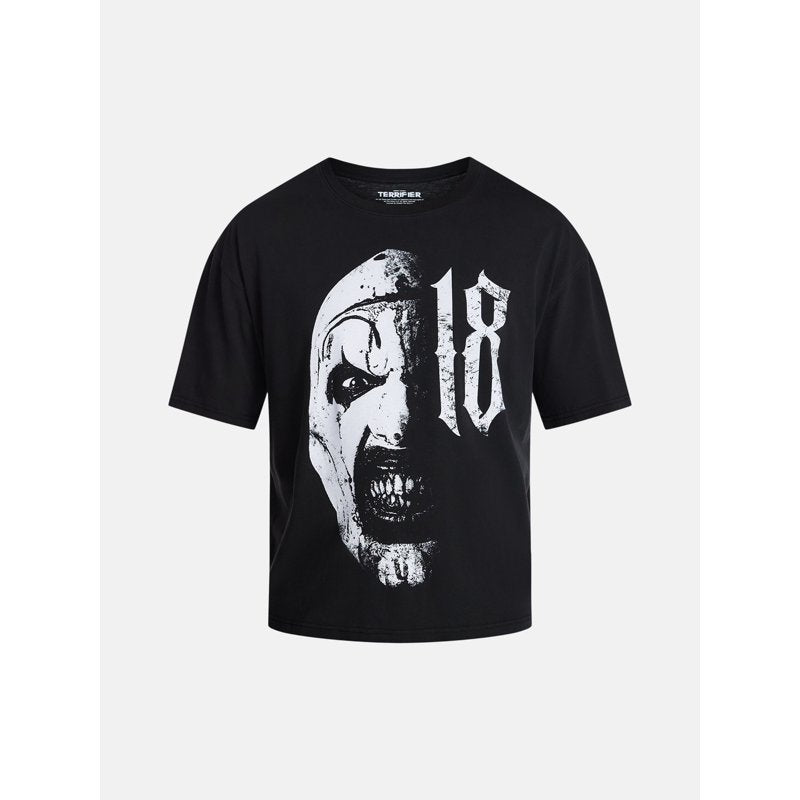Men's Split Face Graphic T-Shirt - Halloween Movie Costume, Black, M