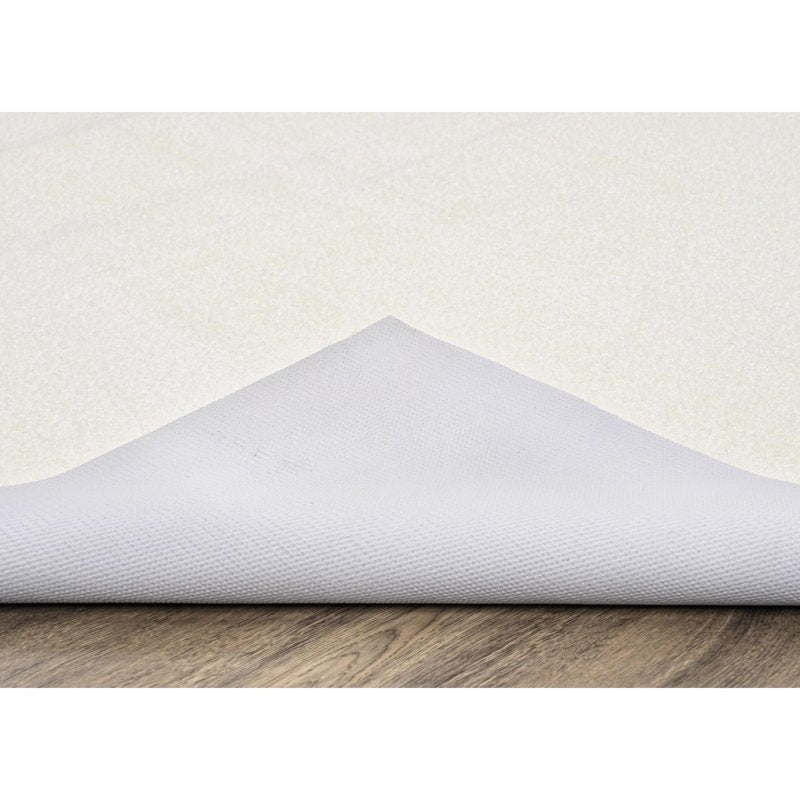 Washable Polypropylene Bathroom Carpet - 4' x 6' White Garland Rug - Non-Slip, Stain-Resistant