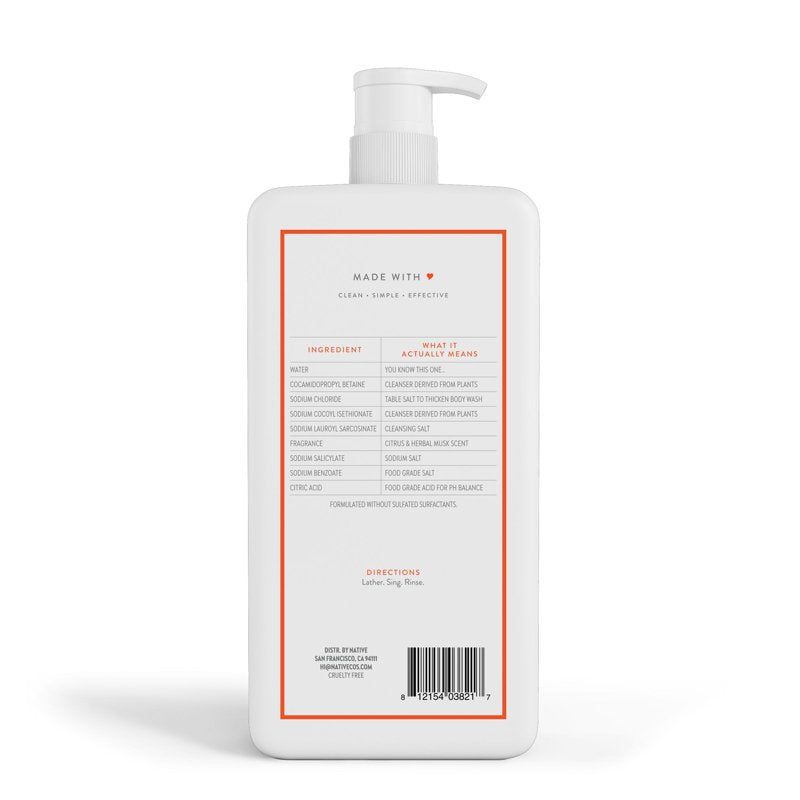 Citrus & Herbal Musk Body Wash - Sulfate Free, 36 fl oz